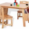 KRAND | Krand Kids Solid Wood Table And 2 Chair Set With Storage Desk And Chair Set For Children Toddler Activity Table (Solid Wood/Natural)