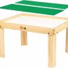 NILO | Nilo Kids Play Table Set With 2 Compatible Lego Duplo Detachable Two-Sided Baseplates/Boards/Mats (N34 Activity Table W/Holes, 24X32X20 And 2X Green Base Plates 12X32)