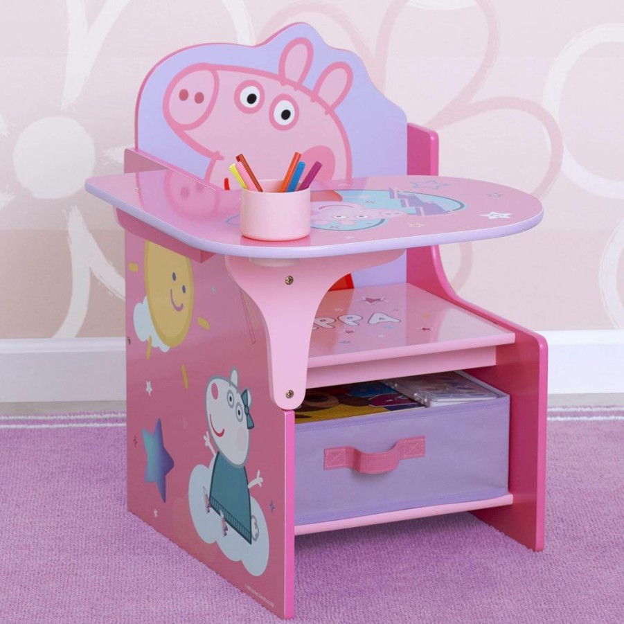 Delta Children | Delta Children Chair Desk With Storage Bin - Ideal For Arts & Crafts, Snack Time, Homeschooling, Homework & More - Greenguard Gold Certified, Peppa Pig