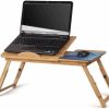 JCYM | Doxpt Wood Laptop Desk Tray Foldable Breakfast Tray Table Adjustable Computer Bed Tray For Eating Laptops Writing Reading On Bed Sofa With Tilting Desktop Leg