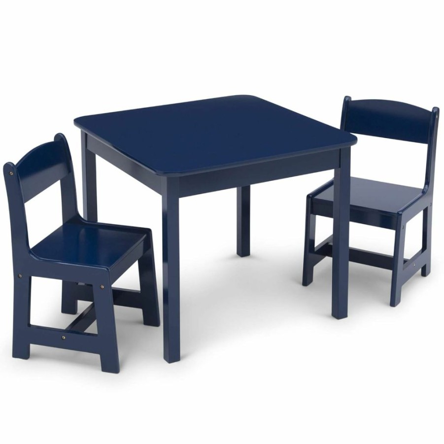 Delta Children | Delta Children Mysize Kids Wood Table And Chair Set (2 Chairs Included) - Ideal For Arts & Crafts, Snack Time, Homeschooling, Homework & More - Greenguard Gold Certified, Deep Blue