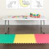 EMMA + OLIVER | Emma + Oliver 4.93-Foot Kid'S Granite White Plastic Folding Activity Table - Play Table