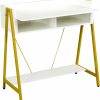 TEAMIX | Teamix Small White Desk With Drawer And Shelf, Wood Computer Desk For Laptop Pc, Gaming Desk With Hooks Vanity Makeup Desk For Girls Home Office Desk