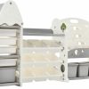 Merax | Merax Toy Storage Organizer With Kids Bookshelf, Toy Organizer With 17 Bins And 5-Tier Bookshelf For Kids Bedroom Playroom Living Room (All-In-One, White)