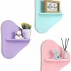 Tatuo | Tatuo 3 Pieces Wavy Floating Shelves Cute Cloud Shelves Daisy Flower Plant Wall Shelf Kawaii Danish Room Decor Funky Squiggle Wall Shelf Preppy Book Shelf For Wall(Pink, Bright Blue, Purple, Cute)