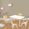 Tigasy | Kids Table And 4 Chairs Set,7Th Gear Height Adjustment,Easy To Clean Multi-Activity Children'S Table For Ages 2-12 In Classroom/Daycare/Home.