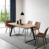 ZckyCine | Zckycine Modern Mid-Century Dining Table Dining Table And Chairs For 4 Rectangular Wooden Dining Table Expandable Dining Table Space-Saving Multifunctional Dining Table