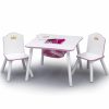 Delta Children | Delta Children Princess Crown Kids Wood Table And Chair Set With Storage - Greenguard Gold Certified, White/Pink