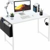 Lufeiya | Lufeiya White Computer Desk For Bedroom - 40 Inch Simple Modern Study Table Kid Girls Student Home Office Writing Desk, White