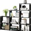 MOYIPIN | Moyipin Bookshelves, Assembled Storage Rack, Bedroom Living Room Vertical Cabinet Bookshelf, Double Row 8-Grid Multi-Functional Storage Equipment (Grey)