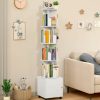 UROSULO | Urosulo Rotating Bookshelf Bookcase, 5 Tiers Tall Corner Bookshelf Kids, 360 Display Bookshelf Floor Standing Bookcase Storage Rack Tower, Book Shelf Organizer For Bedroom, Living Room, White