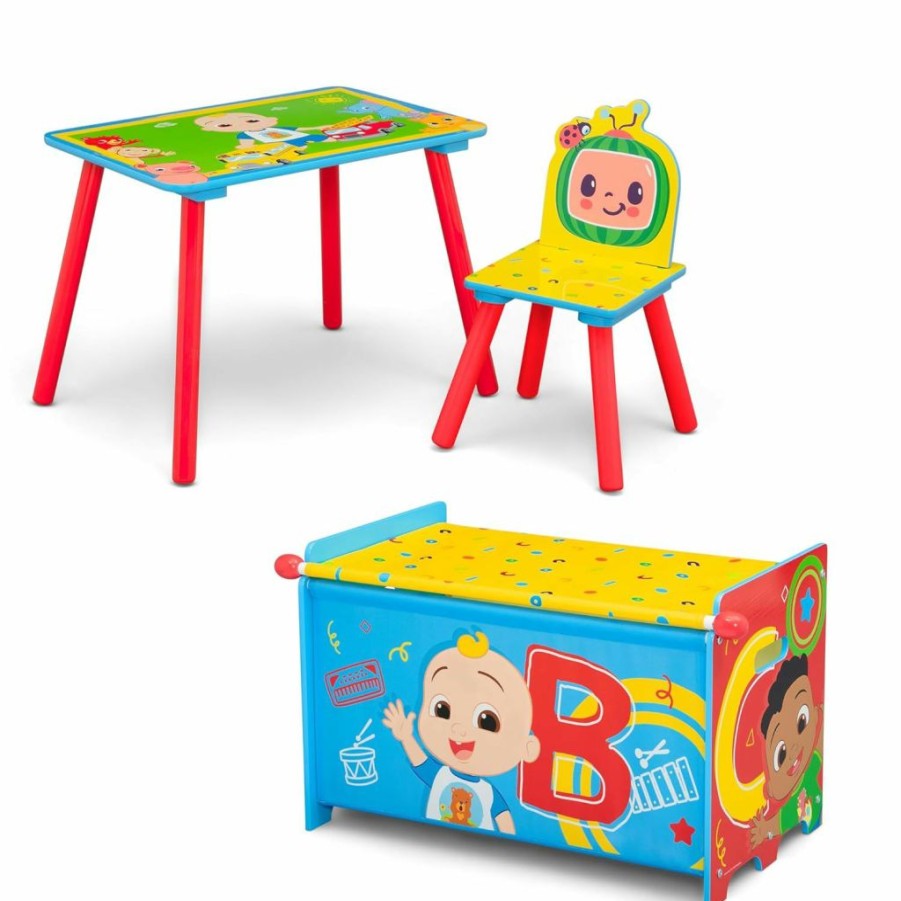 Delta Children | Delta Children - Cocomelon 3-Piece Toddler Playroom Set Includes Table, Chair And Toy Box, Green