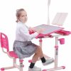 Napfox | Napfox Kids Multifunctional Desk And Chair Set 5-8 Year Old Kids Study Desk And Chair Set Child Desk And Chair Set With 40-Degree Tiltable Children Desktop, Led Light,Bookstand,Blue