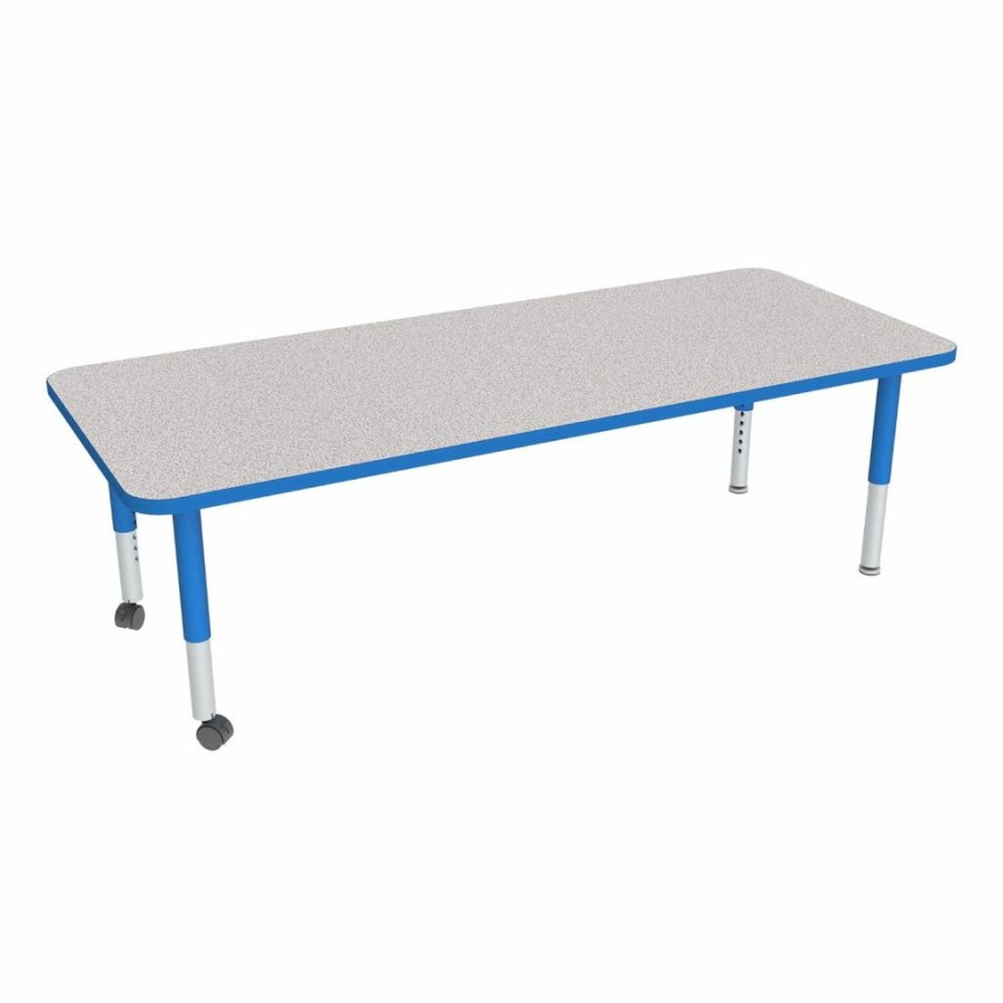 Sprogs | Rectangle Adjustable-Height Mobile Preschool Activity Table (30" W X 48" L)