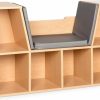 Best Choice Products | Best Choice Products 6-Cubby Kids Bedroom Storage Organizer, Multi-Purpose Bookcases, Shelf Furniture Decoration W/Cushioned Reading Nook - Brown