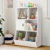 Curipeer | Curipeer Kids Bookshelf And Toy Storage, 3 Tier Kids Toy Storage Organizer Cabinet With Door, Toddler 6 Cubby Kids Bookcase For Living Room, Kids Room, Bedroom, Playroom, Nursery (White)