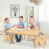 OOOK | Oook Kids Table And 4 Chairs Set, Poplar Plywood, More Spacious Space For Kids Graffiti Desktop, 47''X24'',Sturdy And Durable, Children Multi-Activity