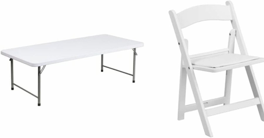 Flash Furniture | Flash Furniture Paige 4.93-Foot Kid'S Granite White Plastic Folding Table