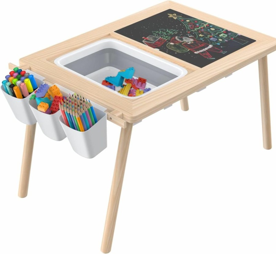 KNOIER | Knoier Sensory Table For Toddlers 1-3, Toddler Play Sand Table With Lid And 2 Storage Bin And 3 Storage Buckets, Kids Activity Table, Indoor Outdoor Kids Play Table