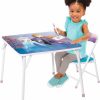 Jakks Pacific | Disney Frozen Activity Table & Chair Set For Toddlers 24-48M, Includes 1 Table & 1 Chair - Sturdy Metal Construction, Table: 20"L X 20"W X 16.4"H, Chair: 12"L X 11.6"W X 17.7"H - Weight Limit: 70 Lbs