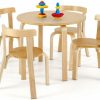 Costzon | Costzon Kids Table And Chair Set, 5-Piece Wooden Activity Table W/ 4 Chairs, Toy Bricks, Classroom Playroom Daycare Furniture For Playing, Drawing, Reading, Bentwood Toddler Table & Chairs (Natural)