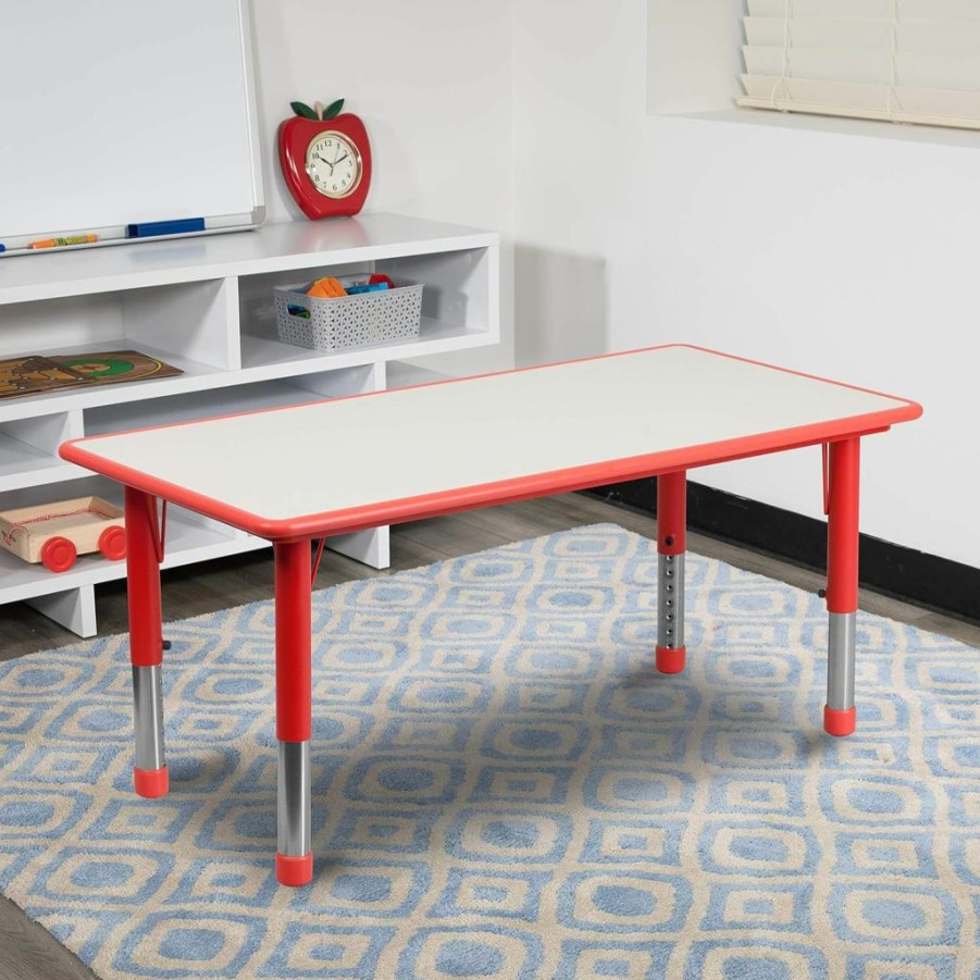 EMMA + OLIVER | Emma + Oliver 23.625X47.25 Green Plastic Height Adjustable Activity Table