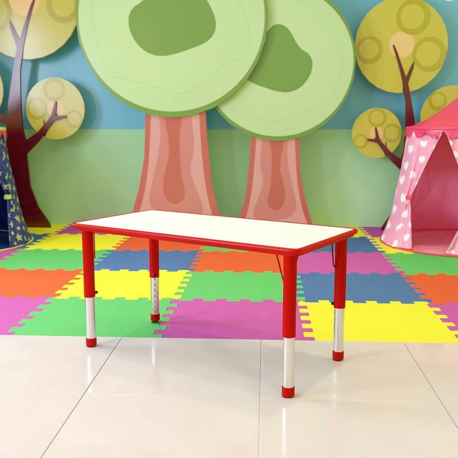 EMMA + OLIVER | Emma + Oliver 23.625X47.25 Green Plastic Height Adjustable Activity Table