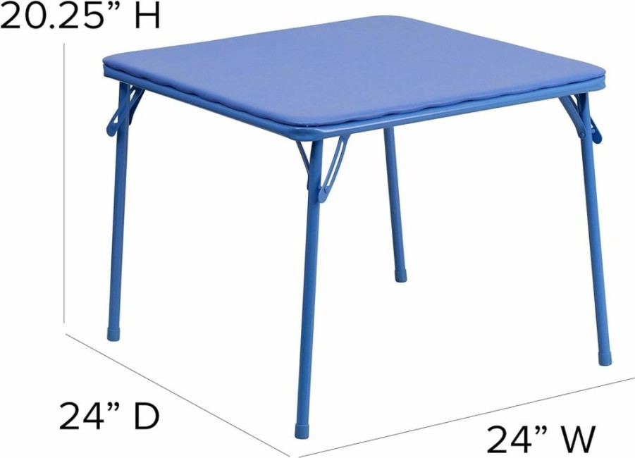 Flash Furniture | Flash Furniture Mindy Kids Colorful 3 Piece Folding Table And Chair Set, Blue