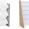 Humble Crew | Humble Crew, Natural/White Kids Book Rack Storage Bookshelf With Deep Sleeves, Universal & Natural Wood/White Toy Organizer With Shelf And 9 Storage Bins