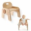 ibwaae | Ibwaae Natural Solid Wooden Kids Chair Height-Adjustable Wooden Chair For Toddlers Montessori Furniture Birthday Gift For Children