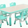 EastVita | Eastvita Kids Table And Chairs Set With 6 Seats, Adjustable Height Desk, Graffiti Table Top, For Ages 2-10, Multi-Activity Table For Classrooms, Daycares, Home Pink One Size