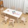 ALBSEOY | Albseoy Kids Table And Chair Set, Toddler Daycare Table And Chairs For Boys And Girls Age 2-12, Height Adjustable Table With 6 Seats, Preschool Table, Kids Table For Classrooms/Daycares/Homes