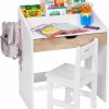 Lil' Jumbl | Lil' Jumbl Toddler Wooden Study Desk And Chair Set, Home School Learning Workstation With Writing Table, Storage Drawer, Tabletop Organizer & Hanging Hooks For Children Studying, Reading & Drawing