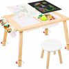 VISCOO | Viscoo Adjustable Height Kids Sensory Table With Stool, Play Sand Table With Storage Bins And Buckets, Indoor/Outdoor Multifunctional Play Drawing Table, Gifts For Kids