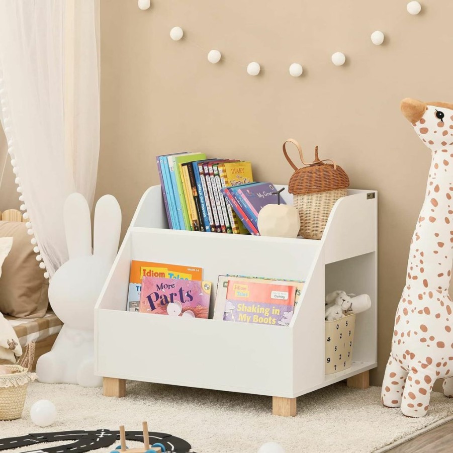 Haotian | Haotian Kmb01-W, White Children Kids Bookcase Book Shelf Storage Display Rack Organizer Holder