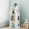 Nisorpa | Nisorpa Rotating Bookshelf 360 Display Floor Standing Bookcase Spinning Shelf Storage Rack Freestanding Storage Organizer Holder Book Rack For Kids&Adults Multi-Functional Bookshelf Organizer