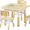 Brelley | Brelley Kids Table And 4 Chairs Set, Height Adjustable Toddler Table And Chair Set, Graffiti Desktop, Classroom/Daycare/Home, Children Multi-Activity Table For Ages 2-8