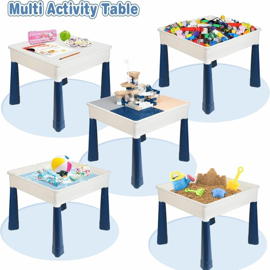 GobiDex | Gobidex All-In-One Kids Table And Chairs Set With 100Pcs Marble Run Preschool Classroom Must Haves Multi Activity Toddler Table Kids Building Blocks Toys For Kids Ages 3+