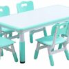 MOCUTEEN | Kids Table And Chairs, Toddler Table And Chairs, Kids Table (6 Chairs), Kids Table And Chair Set, Kids Table And Chair Set 5-8 Year Old. Toddler Table And Chair Set With 24 Leg Covers +12 Color Pens