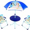 Toyland | Toyland Bluey & Bingo Table & Chairs Patio Set - 1 Table, 2 Chairs & 1 Parasol - Children'S Indoor & Outdoor Furniture - Perfect For Beach & Garden