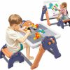 GAOMON | 8-In-1 Kids Table And Chair Set, Foldable Kids Activity Table For Toddlers 3-5, Toddler Activity Table Building Block Table With Whiteboard, Water Table Sand Table Sensory Table For Boys Girls