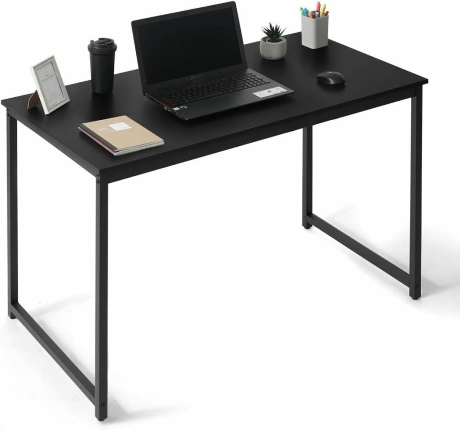 CAPHAUS | Caphaus 63 Inch Computer Desk, Home Office Desk, Modern Work Desk, Writing Desk For Small Space, Simple Desk For Home Use & Office, Pc Table, Gaming Desk, Space-Saving Workstation, Black