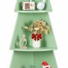 ARMCONE | Armcone 62\" Tall Corner Shelf, 5 Tier Corner Ladder Shelf, Christmas Tree-Shaped Corner Shelf Stand, Wood Corner Bookshelf, Macaron Green