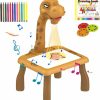 Jenasion | Jenasion Drawing Table For Kids, Giraffe Projector Table For Children, Educational Drawing Board With Giraffe Light And Music, Child Projection Toy Desk With Trace And Draw