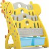 UNICOO | Unicoo - Toddlers Plastic Multi-Layer Bookshelf For Child'S Bedroom Playroom, Toy Storage Organizers With 2 Storage Boxes, Children Bookshelf (Yellow)