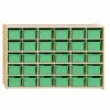 Contender | Contender Cubby Storage Organizer Cubes, 20 Cubbies With Clear Plastic Bins, Wood Furniture For Kids Toys, Daycare, Classroom, 47-Inch Width