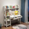 BALANBO | Balanbo Kids Desk Kids Table With Drawers And Bookshelf Wooden Kids Media Desk Student Learning Computer Workstation And Writing Desk (White)