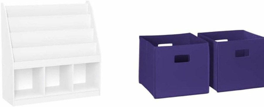 RiverRidge | Riverridge Kids 4 Shelves Three Cubbies Bookrack, White (02-251)