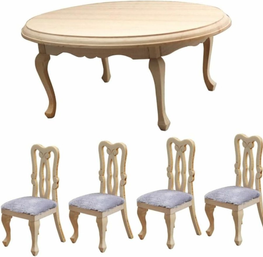 Abaodam | Abaodam 1 Set Simulated Dining Table Kids Table And Chair Dining Room Table Decor Home Decoration Kid Furniture Kids' Tables & Chairs Dinner Table Decor Household Wooden Chair Table Child