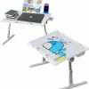 OGRANEE | Ogranee Kids Lap Desk, Dry Erase Table Adjustable Angles Height, Dry Erase Board For Kids With Drawer & Dry Eraser Markers, Foldable Bed Desk For Laptop And Writing, Drawing, Reading, White(24"*16.5")